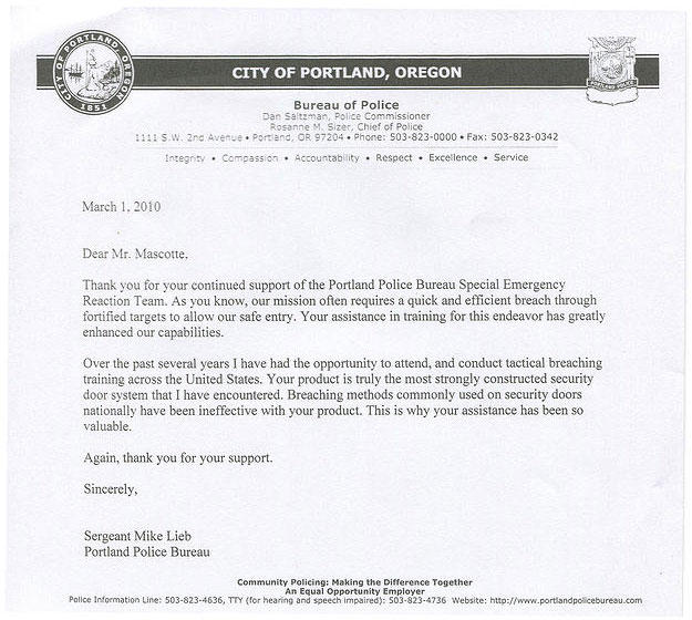 Portland Police Testimonial